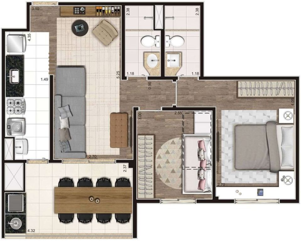 Apartamento, 2 quartos, 65 m² - Foto 9
